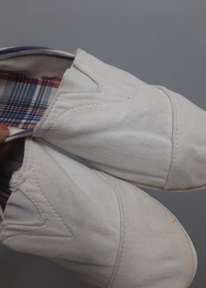 Beyaz bez ayakkabı  - Görsel 5