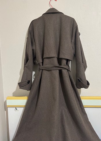 Kadın Kahverengi Uzun Kaban - Görsel 3