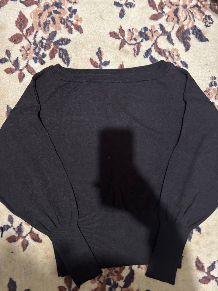 Kahverengi Pamuklu Kayık Yaka Kadın Triko - Görsel 3