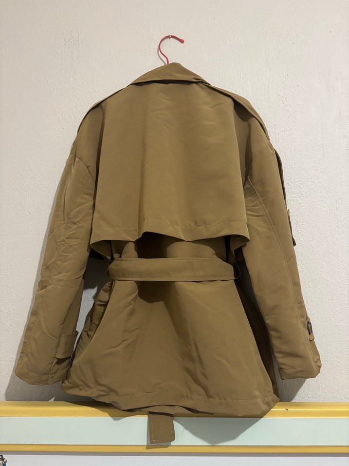 Kadın Bej Kuşaklı Trench Coat - Görsel 2