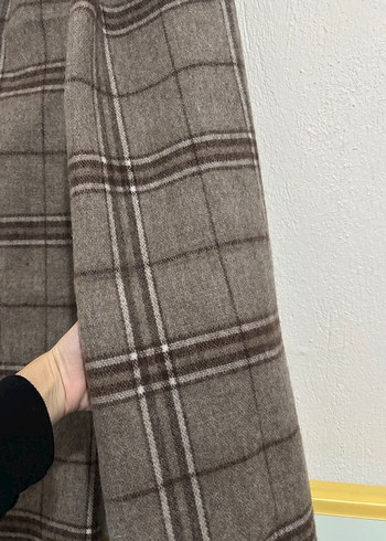 Kahverengi Püsküllü Yün Kadın Şal - Görsel 2