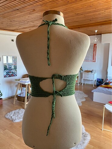 Özel tasarım el yapımı crop top - Görsel 4