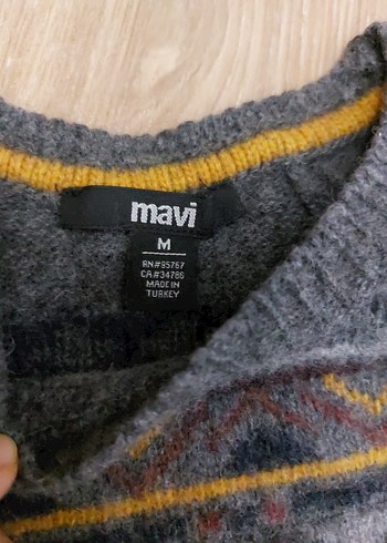 Desenli Gri Triko Erkek Kazak - Görsel 2