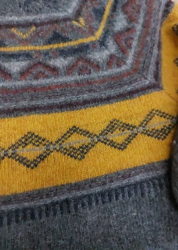 Desenli Gri Triko Erkek Kazak - Görsel 3