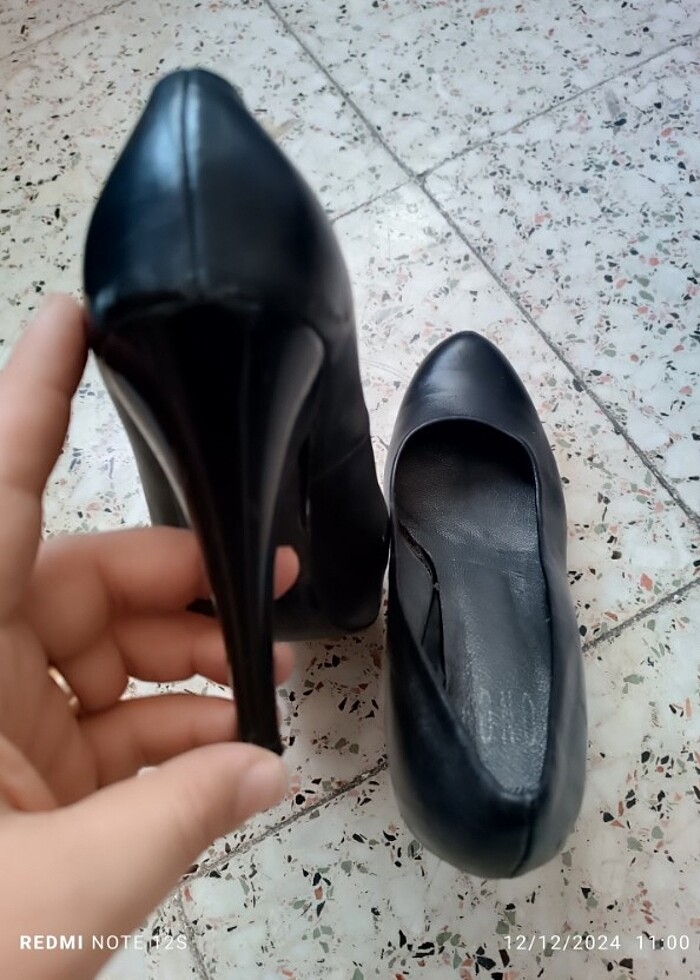 Deri topuklu ayakkabi - Görsel 4