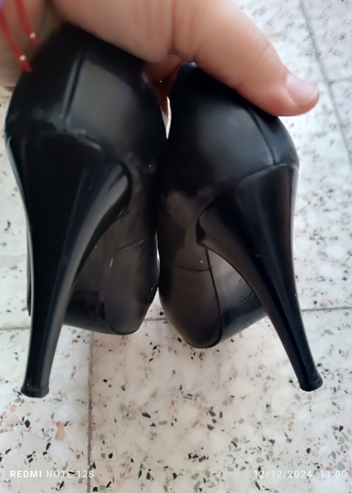 Deri topuklu ayakkabi - Görsel 5