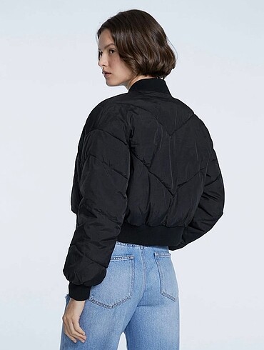 Stradivarius Stradivarius Siyah Bomber Ceket