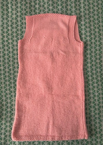 Kız Çocuk Pudra Rengi Triko Süveter - Görsel 5