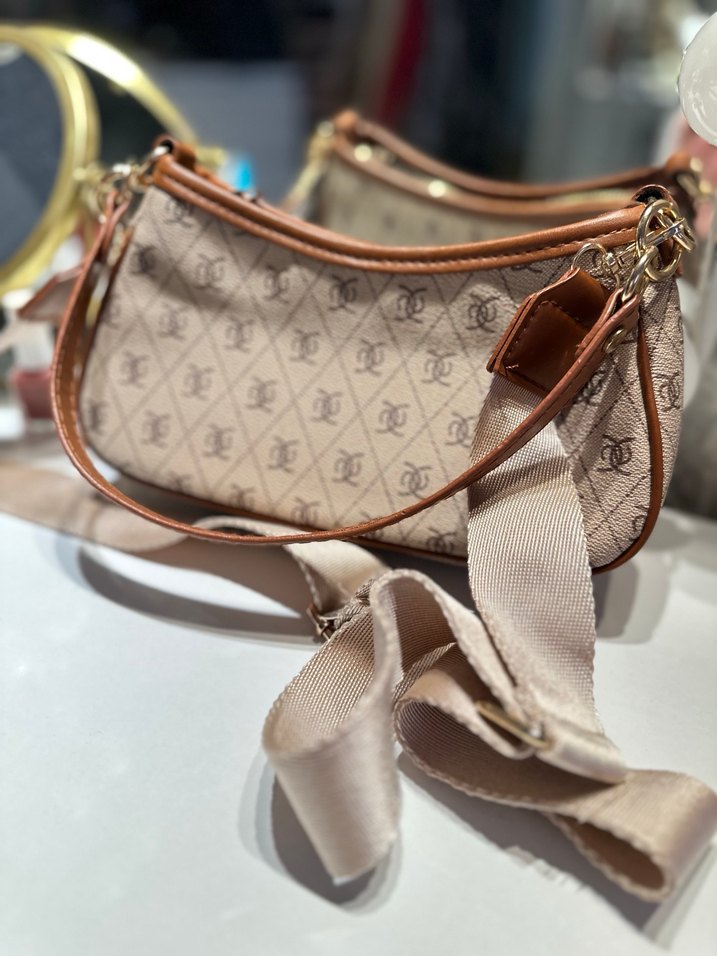 Bej Desenli Kadın Omuz Çantası - Görsel 2