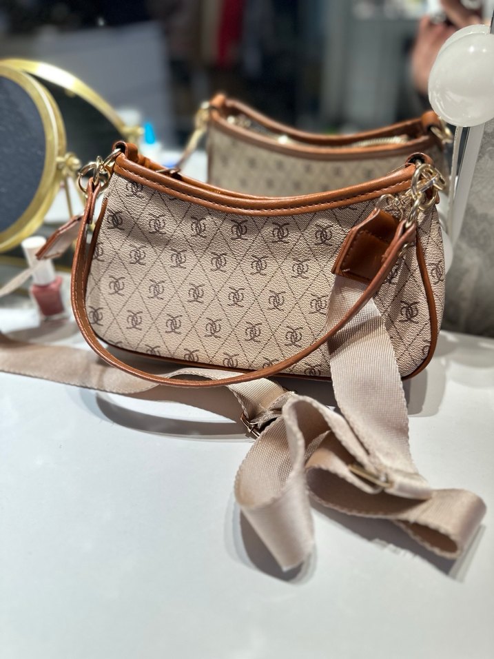 Bej Desenli Kadın Omuz Çantası - Görsel 4