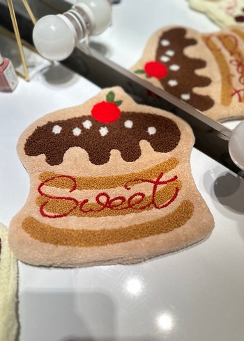 Renkli Nakışlı Kahverengi Fırın Eldiveni - Görsel 4