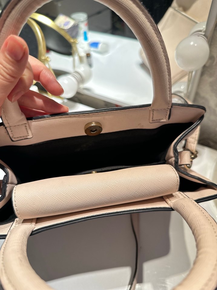 Bej Deri Kadın Çanta Fermuarlı - Görsel 4