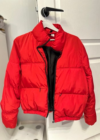 Kırmızı Fermuarlı Kadın Mont - Görsel 2