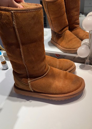 Orijinalll UGG Kahverengi Süet Kadın Yüksek Topuklu Bot - Görsel 2