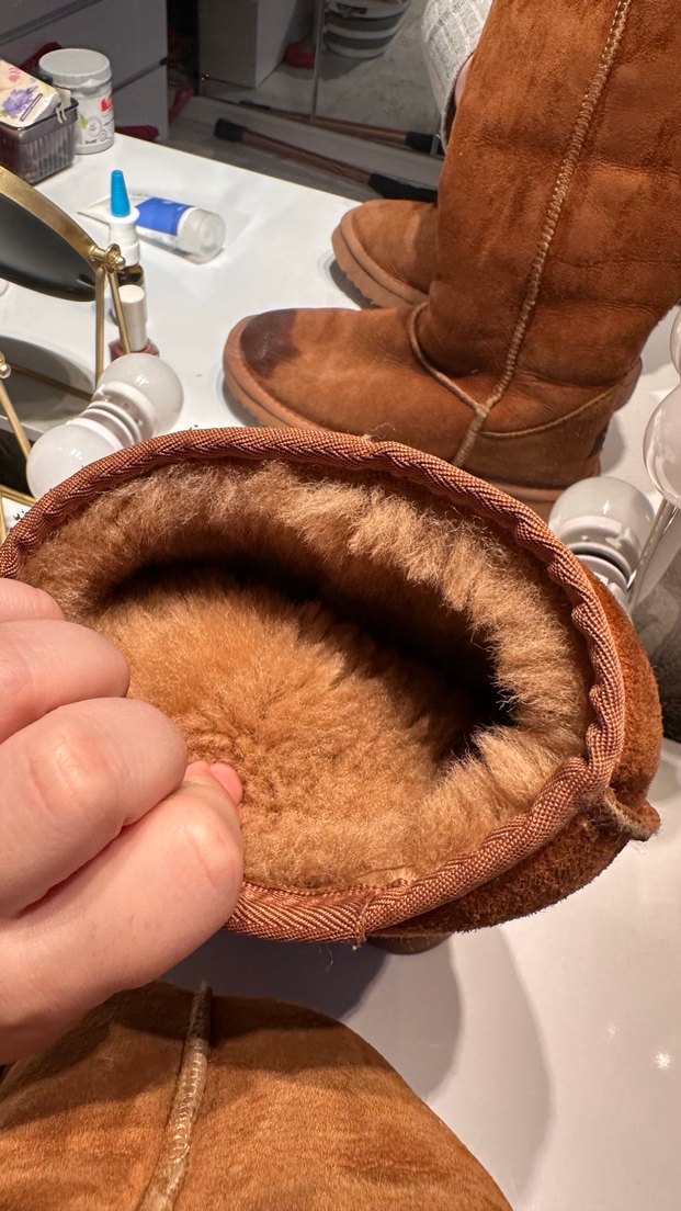 Orijinalll UGG Kahverengi Süet Kadın Yüksek Topuklu Bot - Görsel 5