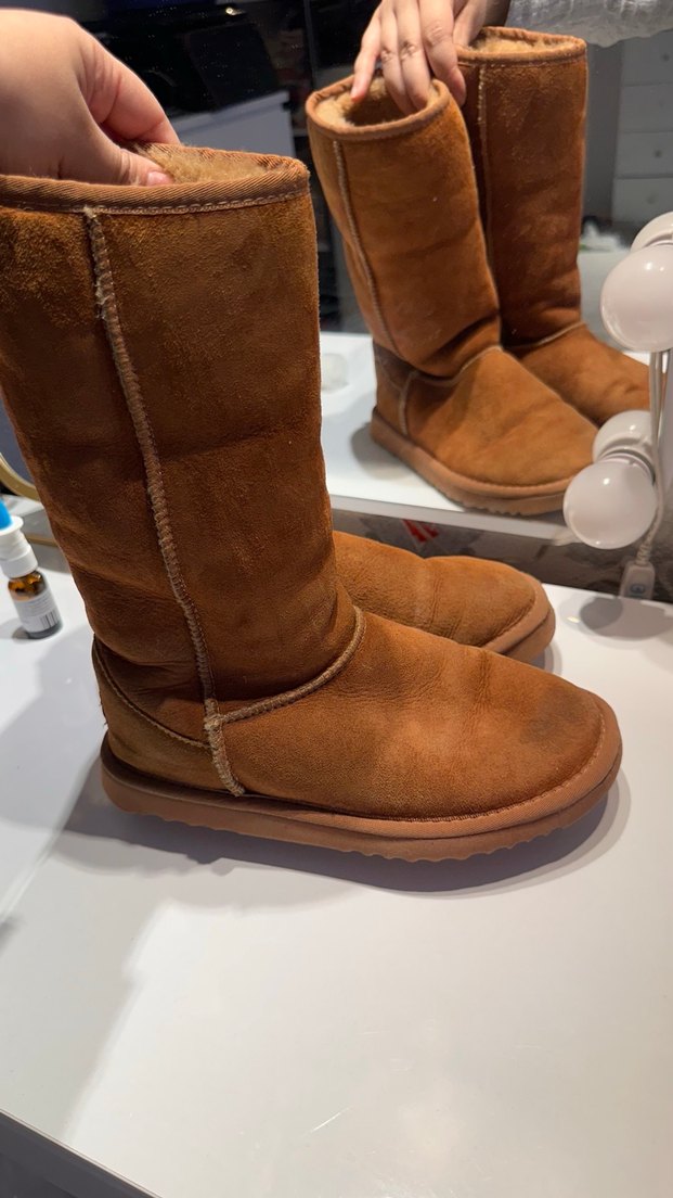 Orijinalll UGG Kahverengi Süet Kadın Yüksek Topuklu Bot - Görsel 2