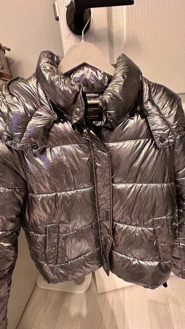 Kadın Gri Metalik Kemerli Kışlık Mont - Görsel 2