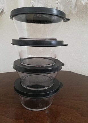 Beden bordo Renk Tupperware damla set.
