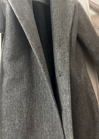 Gri Uzun Kışlık Kaban - Görsel 4