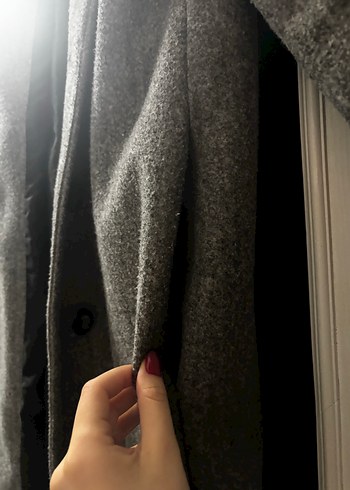 Gri Uzun Kışlık Kaban - Görsel 3