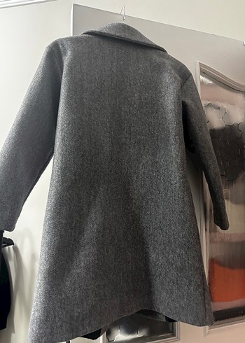 Gri Uzun Kışlık Kaban - Görsel 5