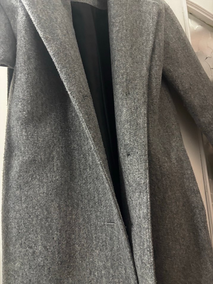 Gri Uzun Kışlık Kaban - Görsel 4