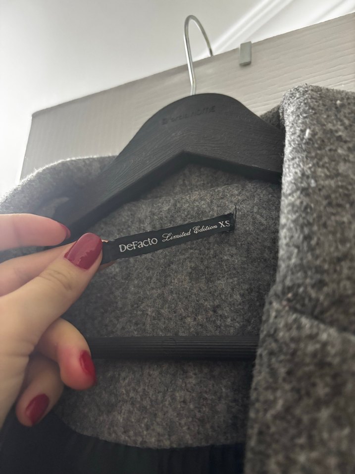 Gri Uzun Kışlık Kaban - Görsel 2