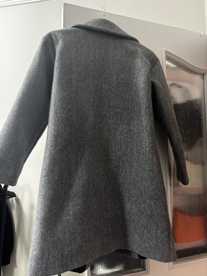 Gri Uzun Kışlık Kaban - Görsel 5