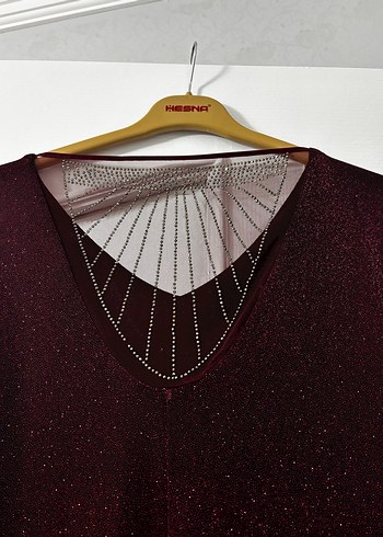 Bordo Simli Abiye - Görsel 5