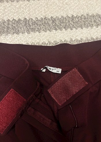 Bordo Kadın Kumaş Pantolon - Görsel 3