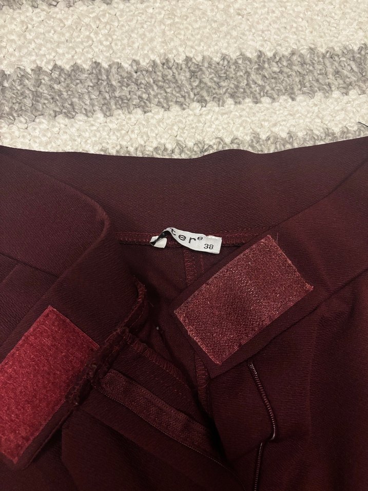 Bordo Kadın Kumaş Pantolon - Görsel 3