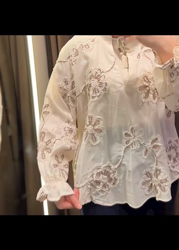 Zara Nakışlı bluz - Görsel 4