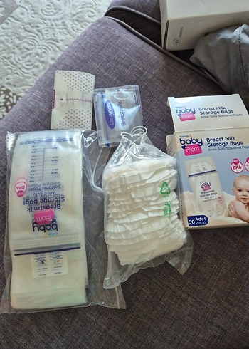 Bebek Anne Sütü Saklama Poşeti + Göğüs Pedi - Görsel 2