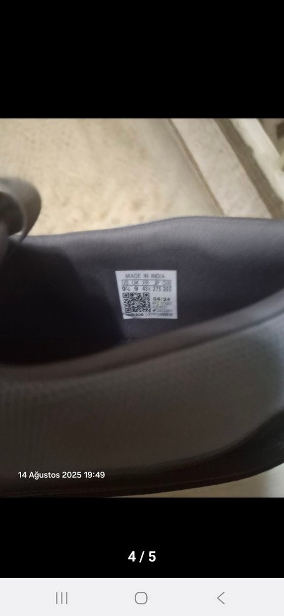 Adidas Gri Erkek Spor Ayakkabı Velcro - Görsel 5