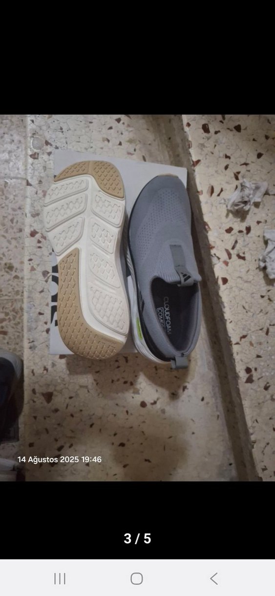 Adidas Gri Erkek Spor Ayakkabı Velcro - Görsel 4