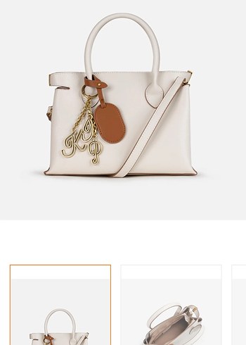 Beyaz Deri Kadın Çanta Fermuarlı - Görsel 3