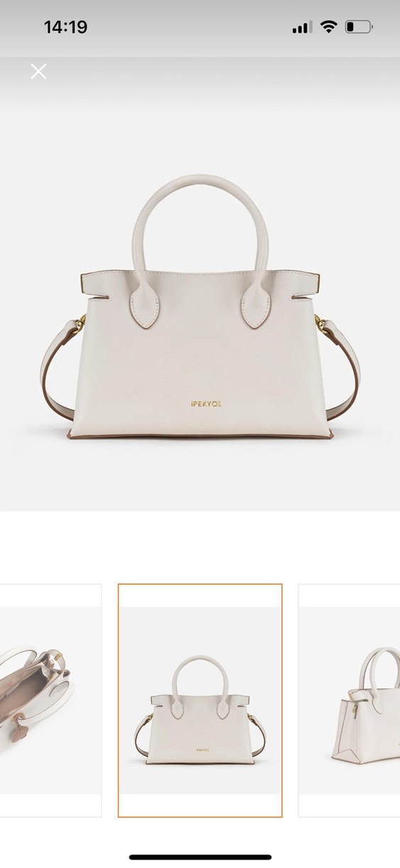 Beyaz Deri Kadın Çanta Fermuarlı - Görsel 4