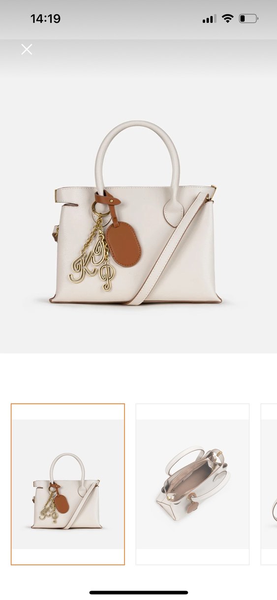 Beyaz Deri Kadın Çanta Fermuarlı - Görsel 3