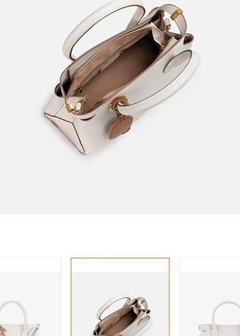 Zincir Detaylı Beyaz Deri Kadın Çanta - Görsel 2