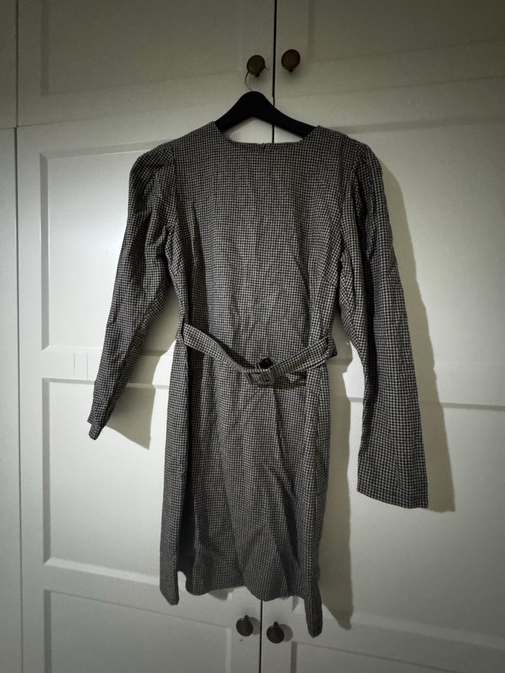 Kadın vizon Ekose Midi Elbise - Görsel 3