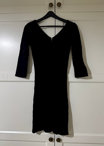 Siyah V Yaka Fermuarlı Uzun Kollu Kadın Bluz - Görsel 3