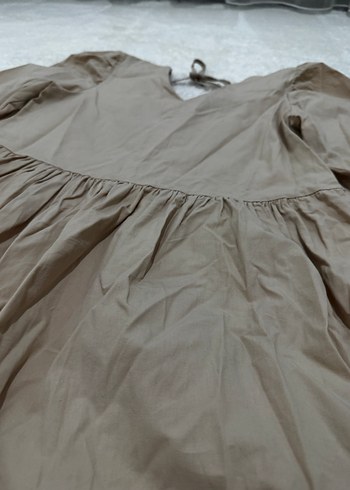 Bej V Yaka Bohem Midi Elbise - Görsel 3