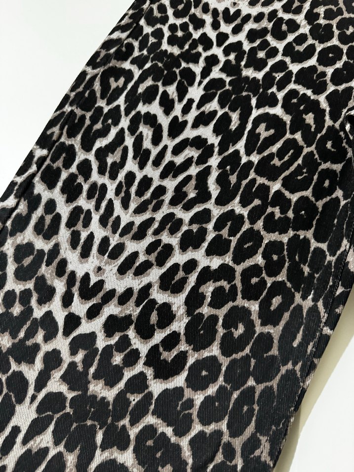 Kahverengi Leopar Desenli Kadın Pantolon - Görsel 2