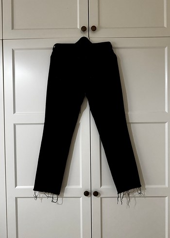 Siyah Midi Boy Kadın Denim Jean - Görsel 2