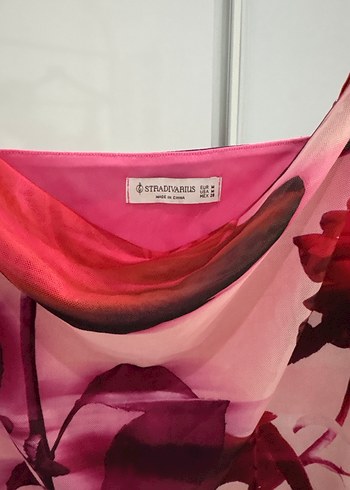 Pembe Drapeli Mini Elbise - Görsel 3