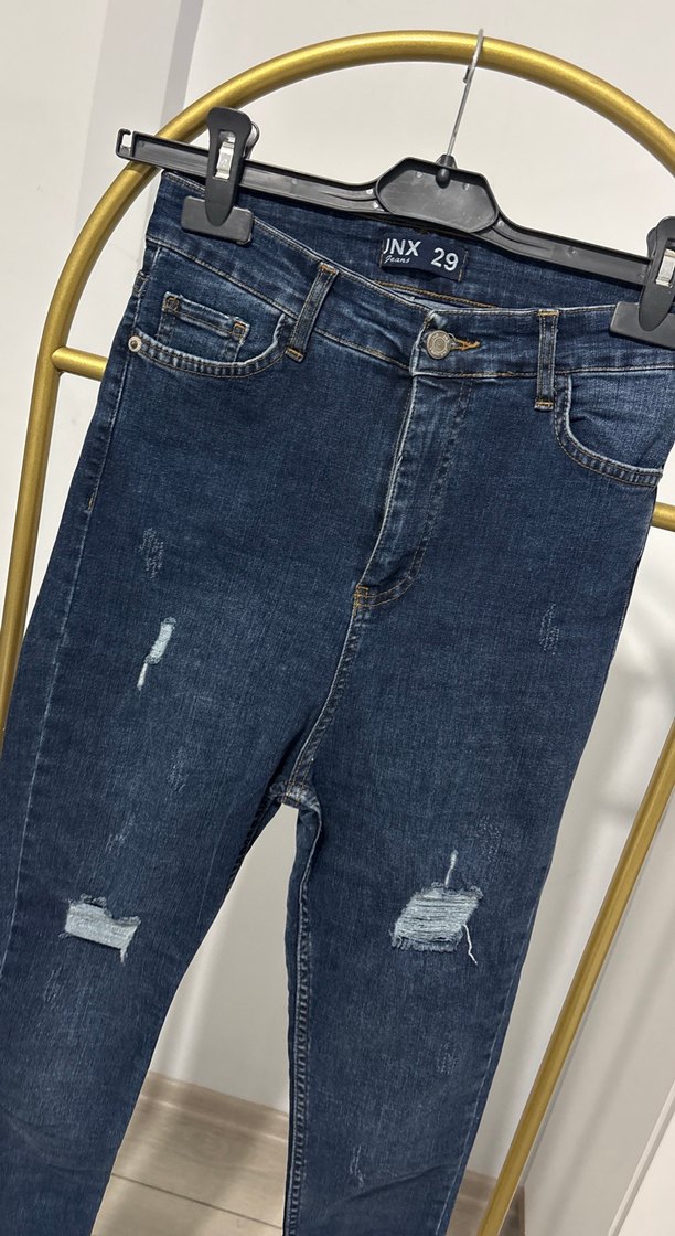 Parlak Mavi Kadın Denim Pantolon - Görsel 2