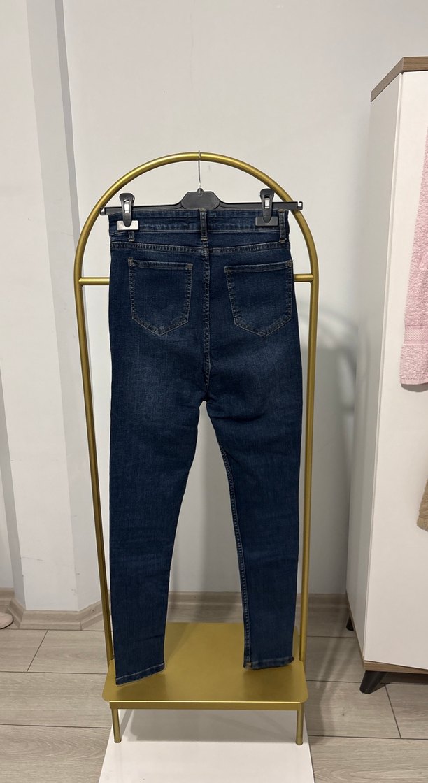 Parlak Mavi Kadın Denim Pantolon - Görsel 3