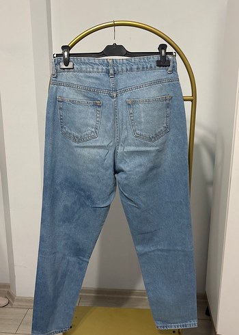 Mavi Pastel Renk Salaş Midi Kot Pantolon - Görsel 3