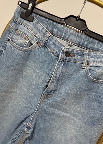 Mavi Pastel Renk Salaş Midi Kot Pantolon - Görsel 2