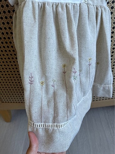 18-24 Ay Beden camel Renk Vintage kız bebek elbise